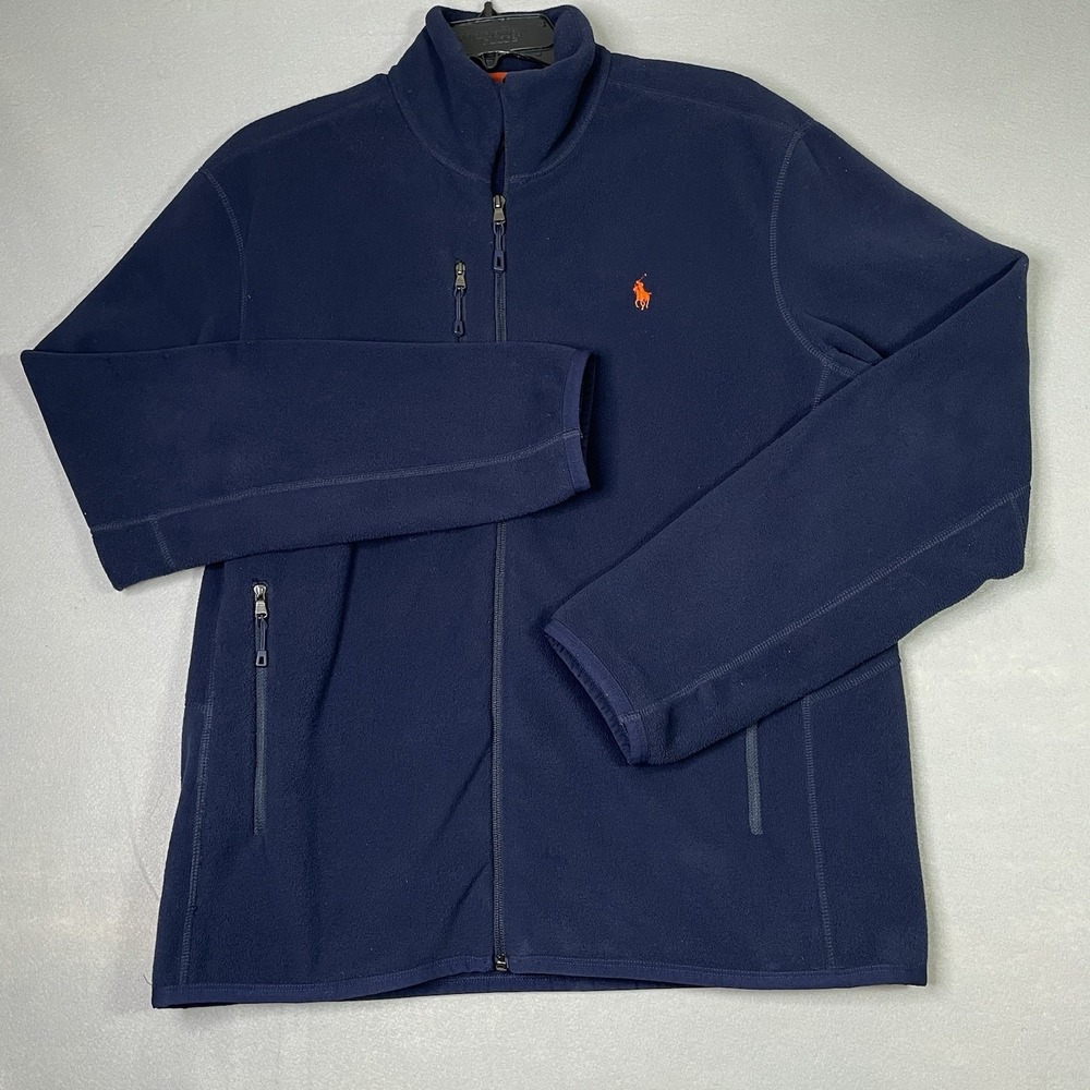 Polo Ralph Lauren Performance Fleece Jacket Navy Mens M Zip Up Outdoor Full Zip